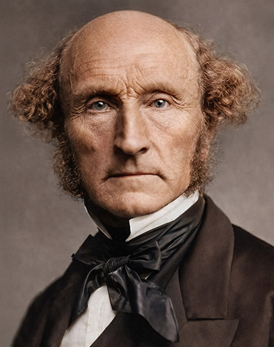 JS Mill  By London Stereoscopic Company - Hulton Archive, Public Domain, https://commons.wikimedia.org/w/index.php?curid=30913285  
AI Colourised