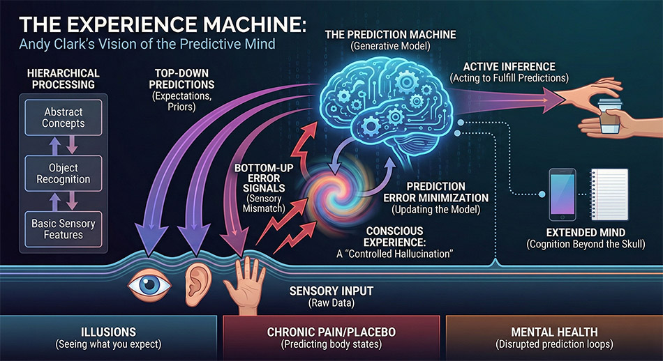 Infographic of Andy Clark's predictive mind 